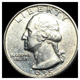 1935-S Silver Washington Quarter CHOICE AU