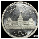 1956 Egypt Silver 25 Piastres CLOSELY UNCIRCULATED