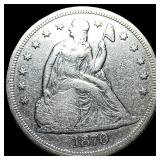 1870 Seated Liberty Silver Dollar ABOUT UNCIRCULAT