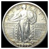 1917 Type 1 Standing Liberty Quarter NEARLY UNCIR
