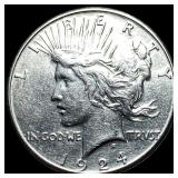1924 Silver Peace Dollar CLOSELY UNCIRCULATED