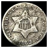 1852 Silver Three-Cent Piece LIGHTLY CIRCULATED
