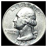 1938 Silver Washington Quarter CLOSELY UNCIRCULATE