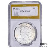 1935-S Silver Peace Dollar PGA MS63