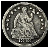 1848 Seated Liberty Half Dime LIGHTLY CIRCULATED