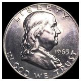 1963 Franklin Silver Half Dollar GEM PROOF