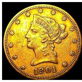 1901-S Gold $10 Liberty Head Eagle CLOSELY UNCIRCU