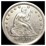 1873-S Silver Seated Liberty Quarter NEARLY UNCIRC