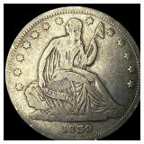 1839 No Drapery Seated Liberty Half Dollar  CIRC