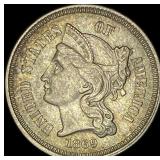 1869 Nickel Three-Cent Piece CHOICE AU