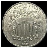1867 Shield Nickel CLOSELY UNCIRCULATED
