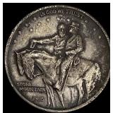 1925 Silver Stone Mountain Half Dollar NEARLY  UN