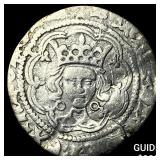 England 1422-30 Silver 1/2 Groat  NEARLY UNCIRCUL