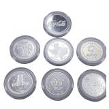 [7] 1oz Silver Rounds Various Desings