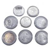 [8] 1oz Silver Rounds Various Desings