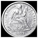 1877-CC Silver Seated Liberty Dime CLOSELY UNCIRCU