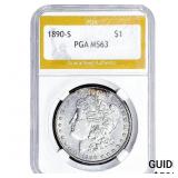 1890-S Morgan Silver Dollar PGA MS63
