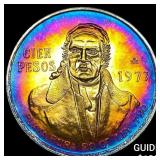 1978 Mexico Silver 100 Pesos Monster Toned UNCIRCU
