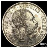 1886 Austria Silver 1 Florin UNCIRCULATED