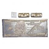 [4] Silver Bar lot 6oz 5g Silver Content