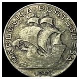 1946 Portugal Silver 250 Cents ABOUT UNCIRCULATED