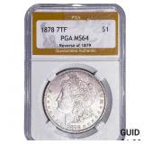 1878 Rev 79 Morgan Silver Dollar PGA MS64 7TF