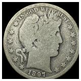 1897 Silver Barber Half Dollar NICELY  CIRCULATED