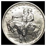 1925 Silver Stone Mountain Half Dollar CLOSELY UNC