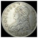 1809 Capped Bust Half Dollar LIGHTLY  CIRCULATED