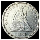 1876 Seated Liberty Quarter Dollar CLOSELY  UNCIR