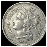 1866 Nickel Three-Cent Piece CLOSELY UNCIRCULATED