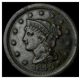 1849 Braided Hair Large Cent NEARLY UNCIRCULATED