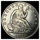 1877 Seated Liberty Half Dollar NEARLY UNCIRCULAT