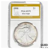 1998 American Silver Eagle PGA MS70
