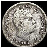 1883 Hawaii Silver Dime LIGHTLY CIRCULATED