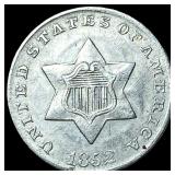 1852 Silver Three-Cent Piece CHOICE AU