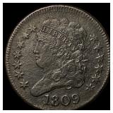 1809 Classic Head Half Cent NEARLY  UNCIRCULATED
