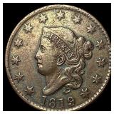 1819 Coronet Head Large Cent NEARLY  UNCIRCULATED