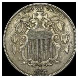 1868 Shield Nickel NEARLY UNCIRCULATED
