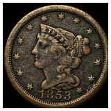 1853 Braided Hair Half Cent LIGHTLY CIRCULATED
