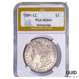 1891-CC Morgan Silver Dollar PGA MS64+