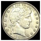 1909 Barber Silver Quarter UNCIRCULATED