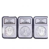 [3 Coins] 1986-1988 Silver Eagle NGC MS69