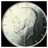 1938 Sweden Silver 2 Kroner UNCIRCULATED