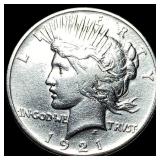 1921 Silver Peace Dollar NEARLY UNCIRCULATED