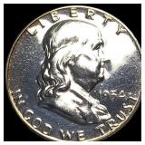 1954-S Silver Half Dollar Franklin GEM PROOF