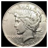 1934 Silver Peace Dollar NEARLY UNCIRCULATED