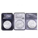 [3 Coins] 2015-2018 Silver Eagle NGC/ANACS MS69