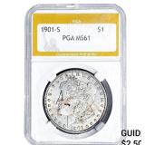 1901-S Morgan Silver Dollar PGA MS61