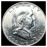 1949 FBL Franklin Silver Half Dollar CHOICE BU